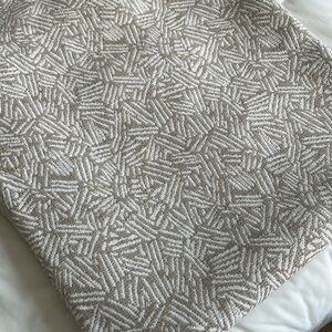 Set of 4 Original Panels of Tan and White Jacquard Drapes